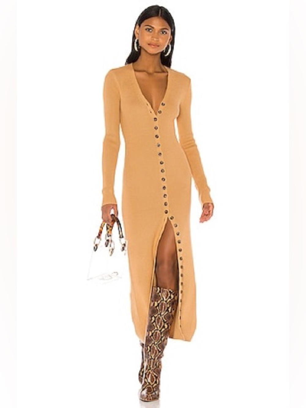 LPA Kavala Sweater Dress Camel Size S